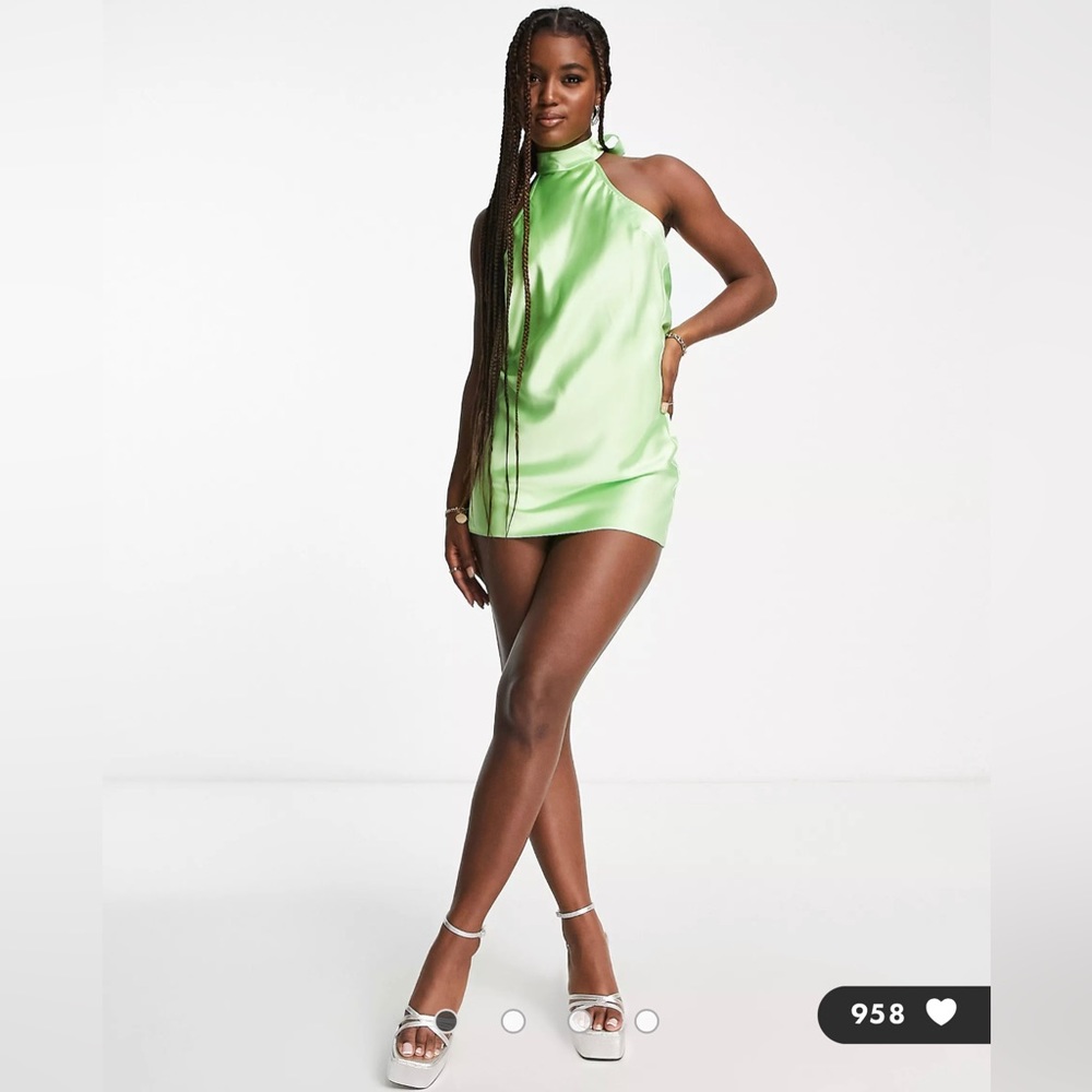 Green mini dress size 10. Worn only once